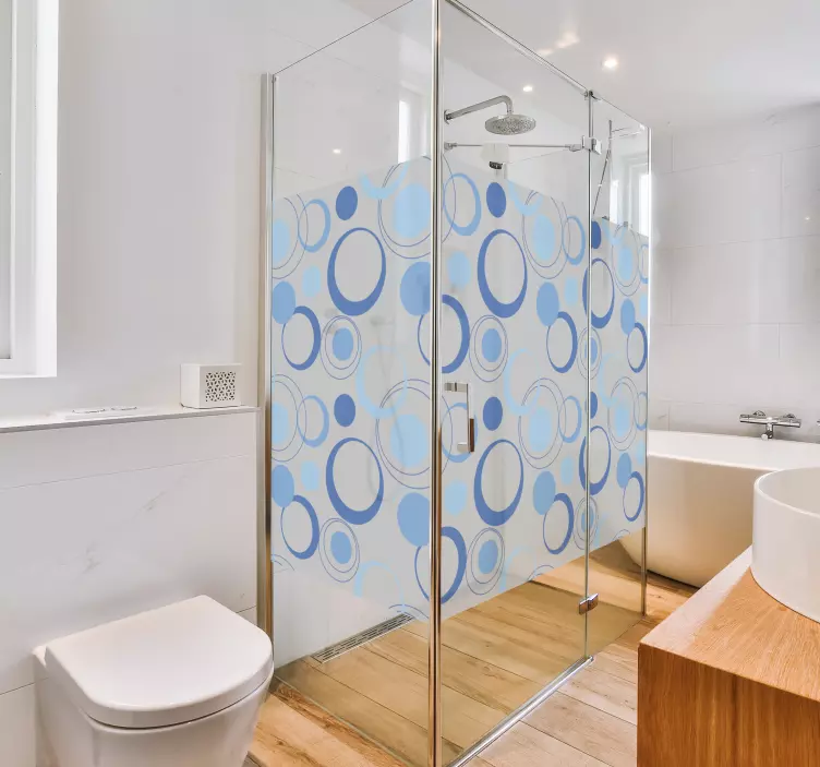 淋浴贴纸 最小的蓝色气泡 - TenStickers