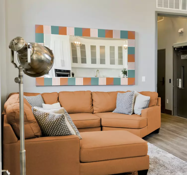 镜子贴纸 彩色几何框架 - TenStickers