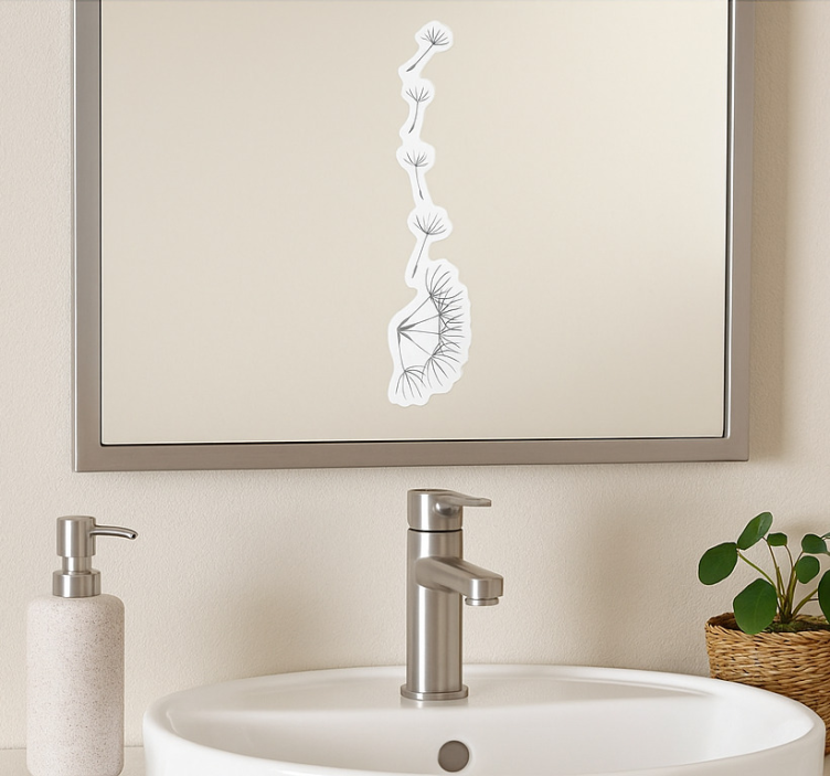 镜子贴纸蒲公英种子漂流 - TenStickers