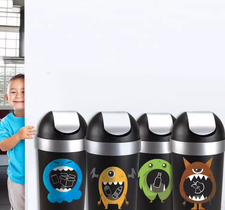 混合回收箱贴纸 - TenStickers