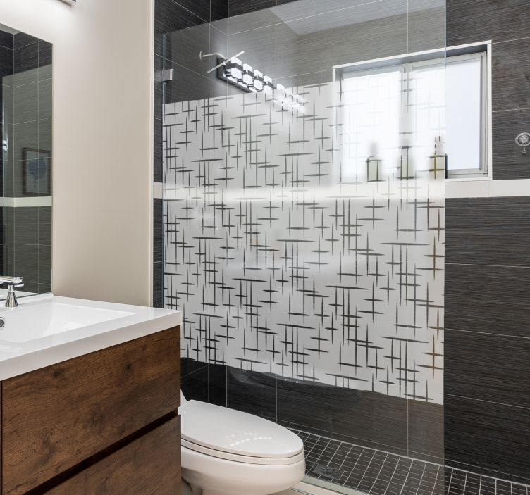 淋浴贴纸 现代线条 - TenStickers