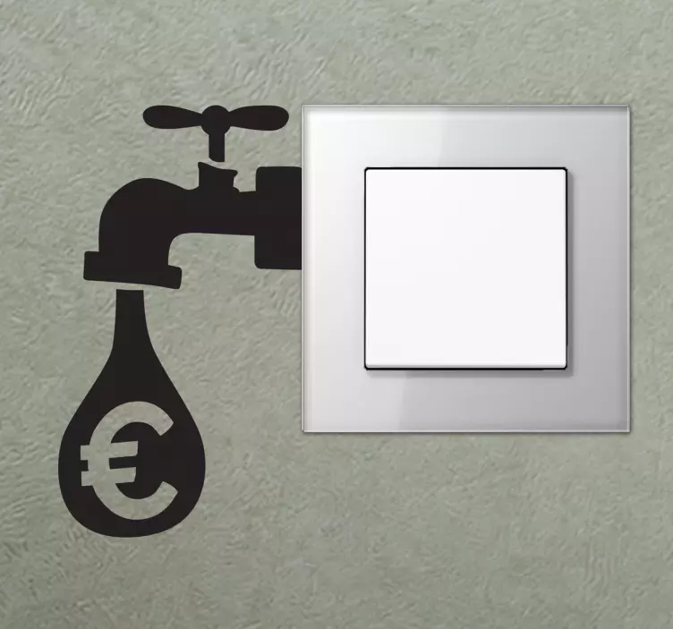 钱水龙头墙贴 - TenStickers