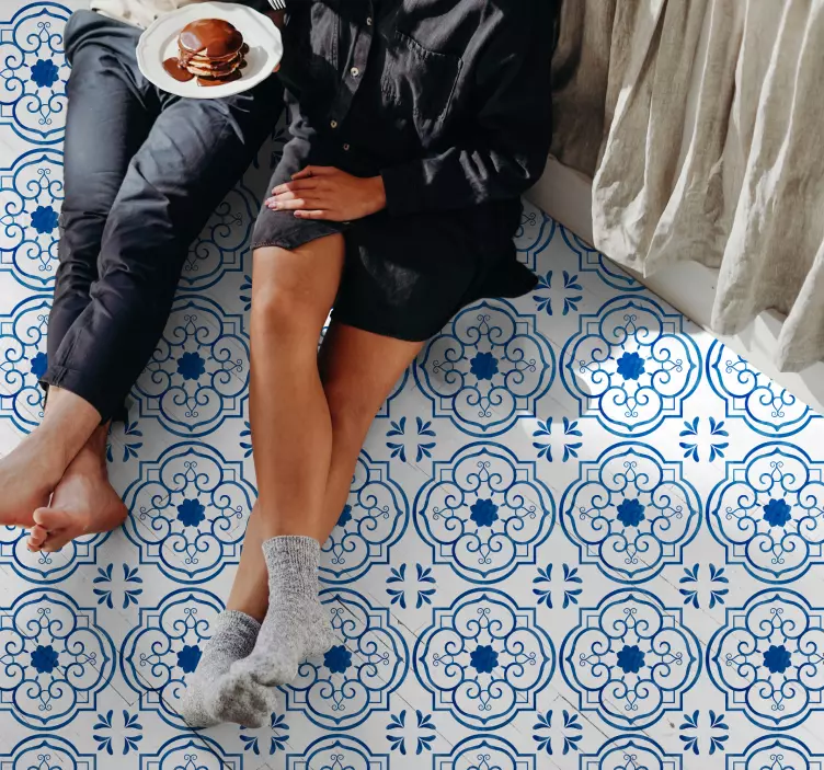 马赛克复古图案地板贴纸贴花 - TenStickers