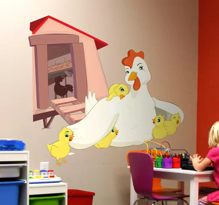 母鸡和小鸡贴纸 - TenStickers