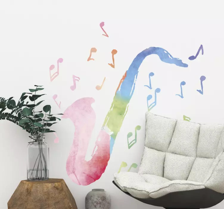 多色萨克斯风爵士和布鲁斯贴纸 - TenStickers