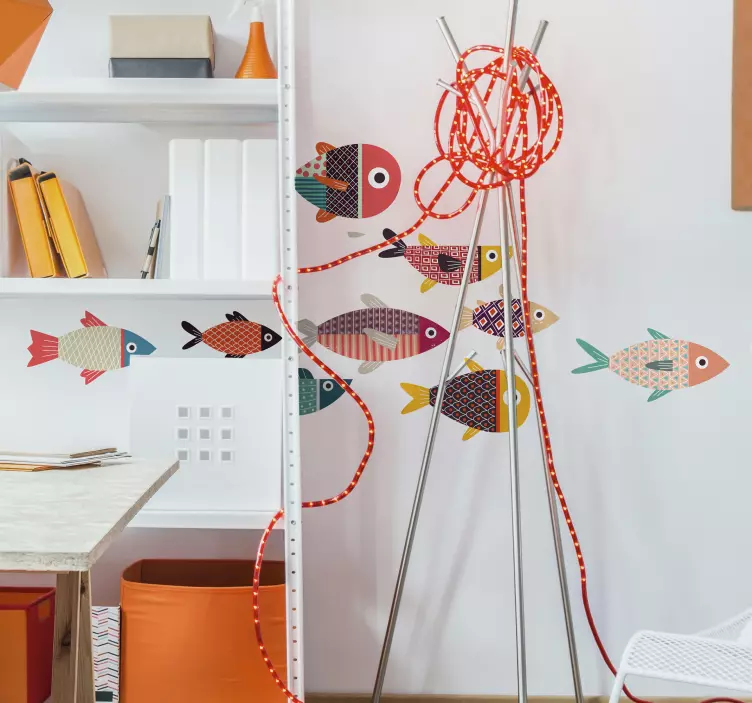 五彩的鱼墙贴 - TenStickers