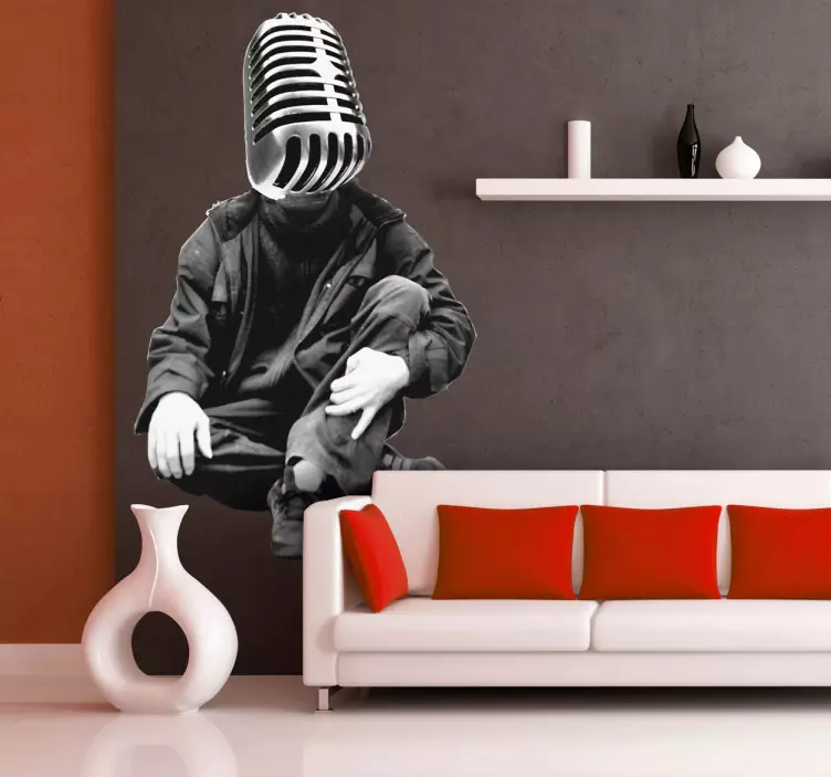 动物贴画装饰性麦克风男士贴纸 - TenStickers