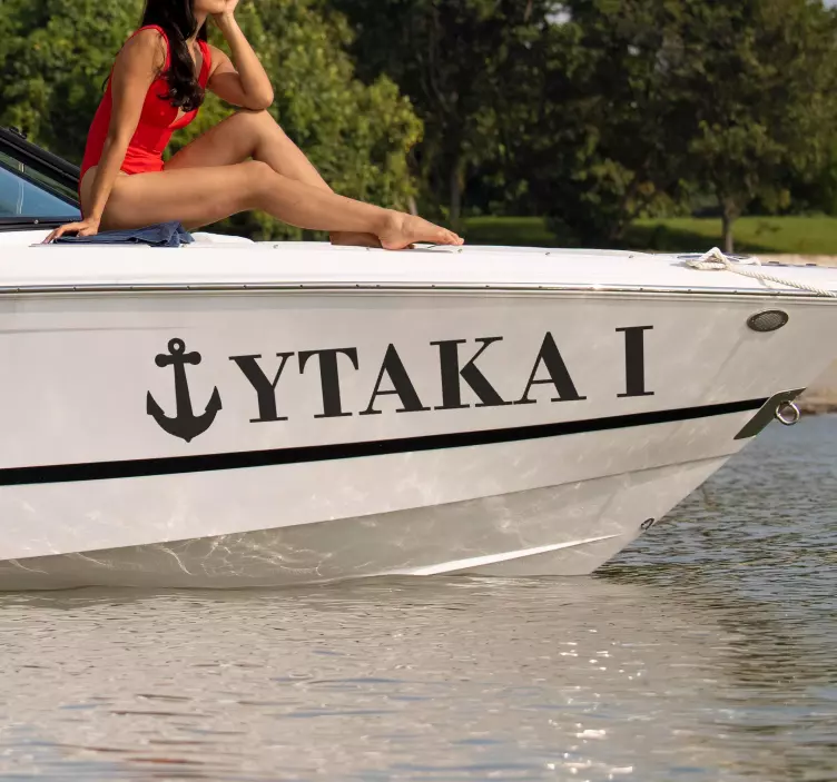 航海类贴纸 名稱帶錨圖名稱帶錨繪製 - TenStickers