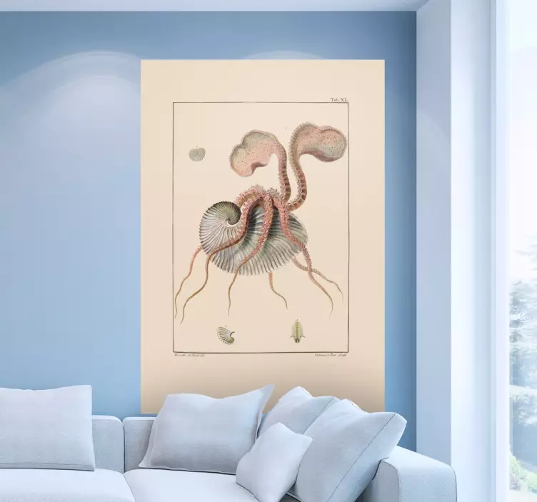 鹦鹉螺的旧床单贴纸 - TenStickers