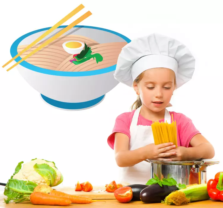 面条东方食品贴纸 - TenStickers