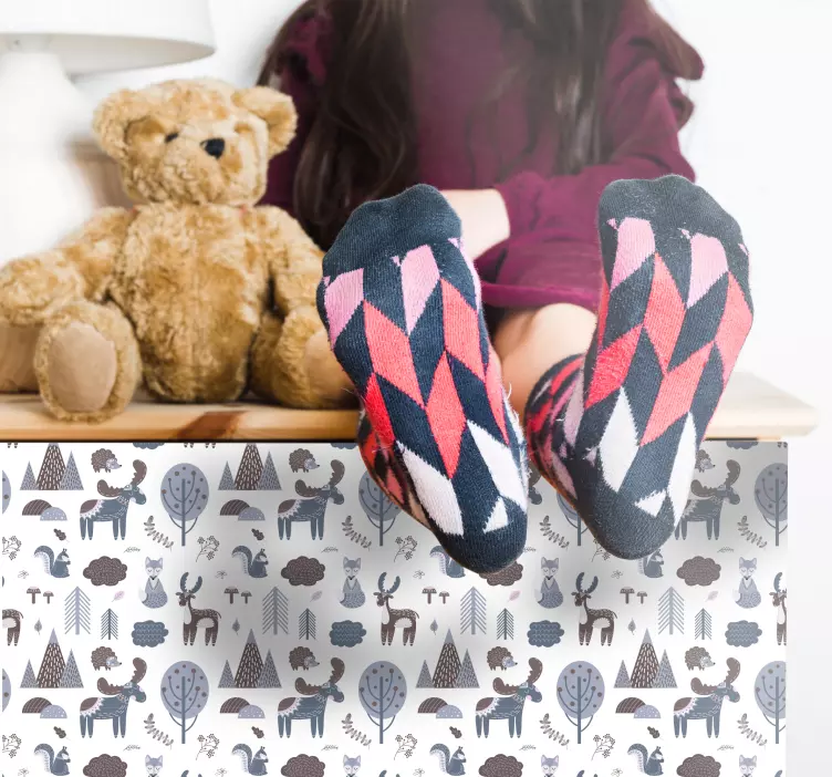 北欧动物家具贴纸 - TenStickers