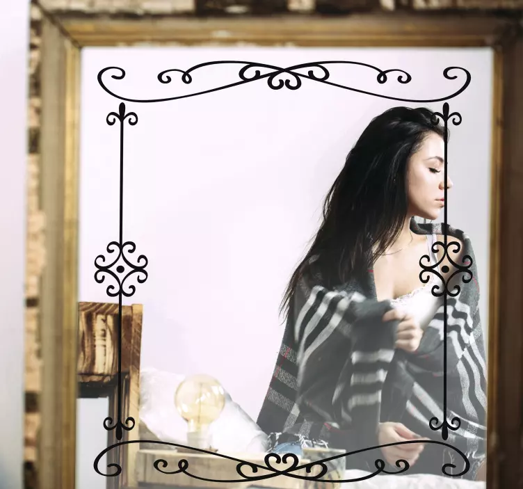 观赏黑色镜框贴纸 - TenStickers