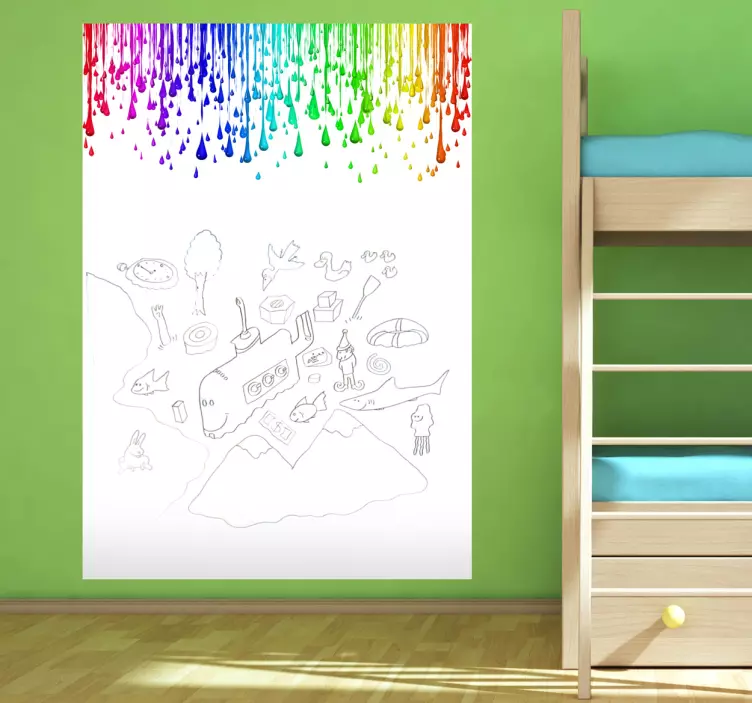 油漆滴白板贴纸 - TenStickers