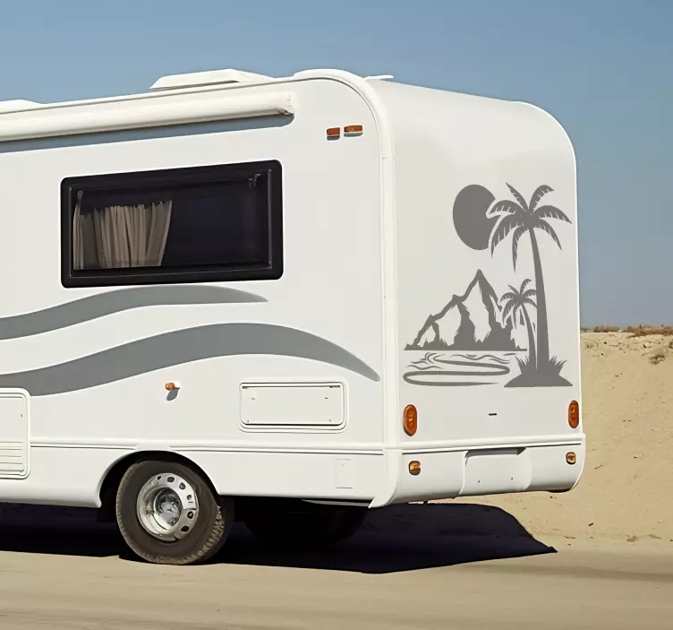 大篷车贴纸 棕榈树和山脉 - TenStickers