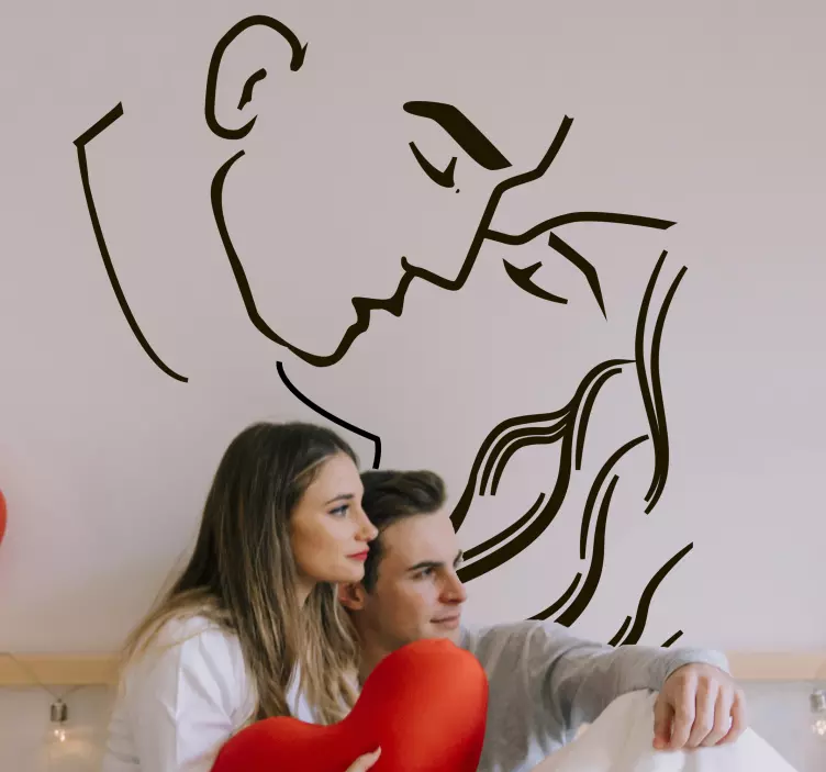 热情接吻情侣爱情贴纸 - TenStickers