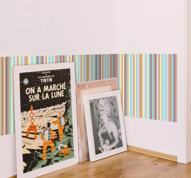 柔和的彩色线条贴纸 - TenStickers