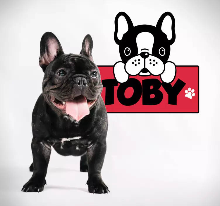 个性化牛头犬动物墙贴 - TenStickers