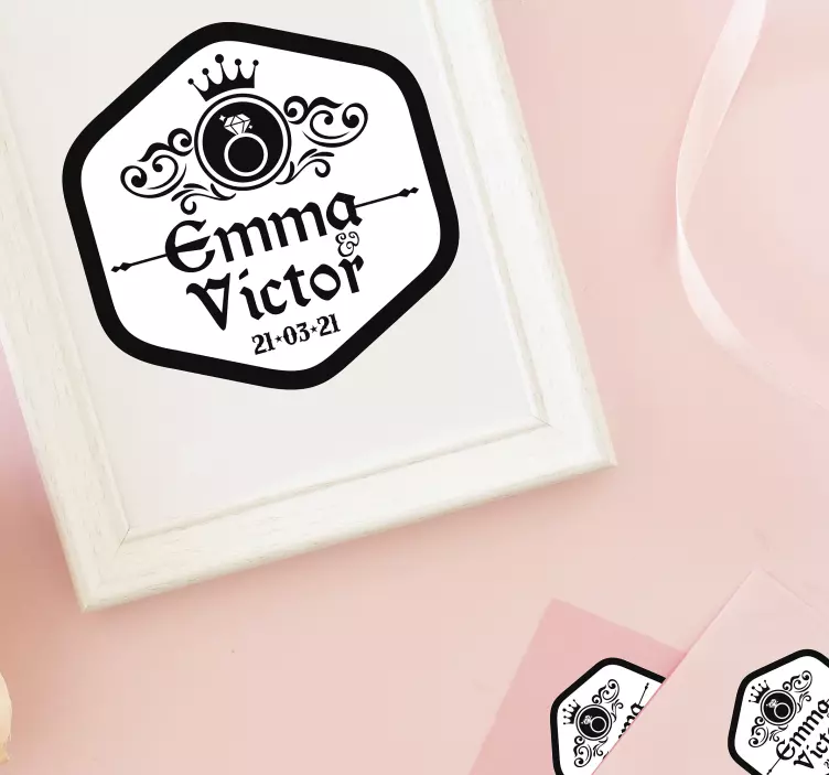 个性化的情侣婚礼贴纸 - TenStickers