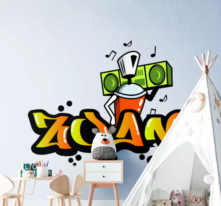 个性化名字涂鸦城市贴纸 - TenStickers