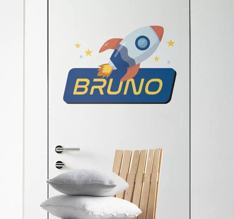 个性化火箭名字门贴 - TenStickers