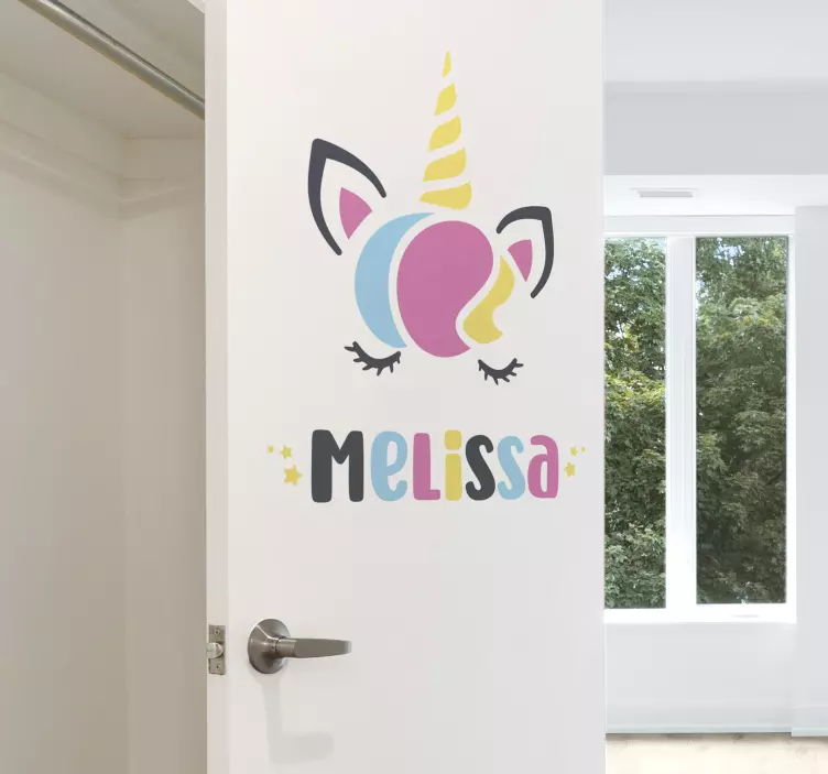 个性独角兽名字门贴 - TenStickers