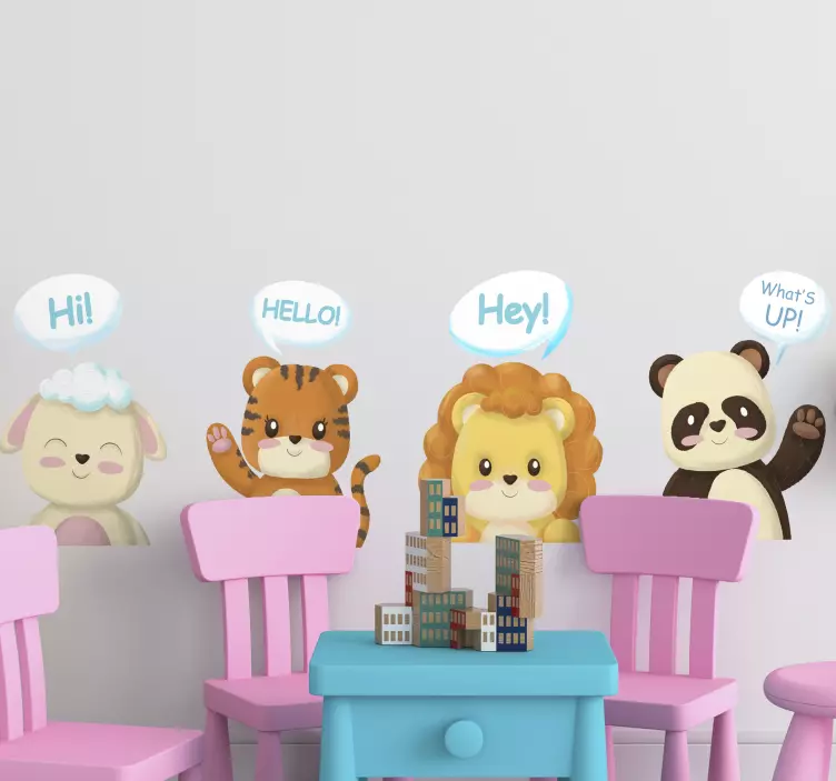 动物贴画可爱动物问候 - TenStickers