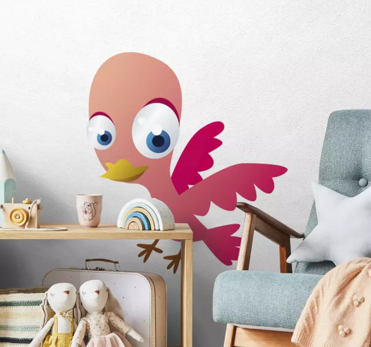 粉红小鸟小孩贴纸 - TenStickers