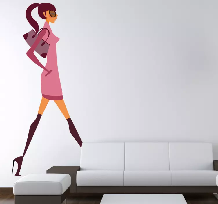 粉色连衣裙时尚贴纸 - TenStickers