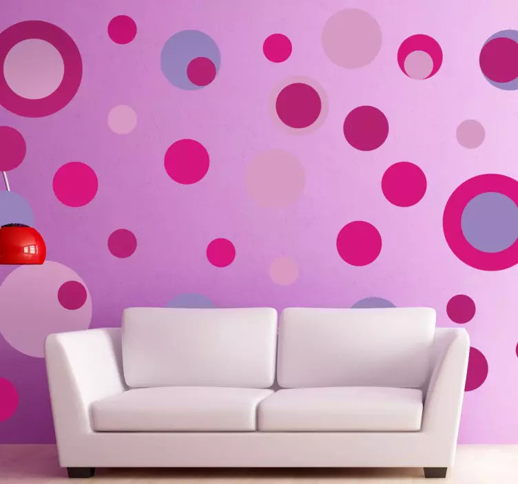 粉色调圆圈贴纸 - TenStickers