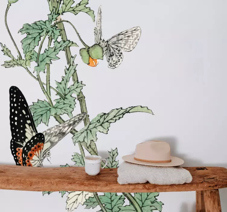 动物贴画五彩斑斓的蝴蝶花园 - TenStickers