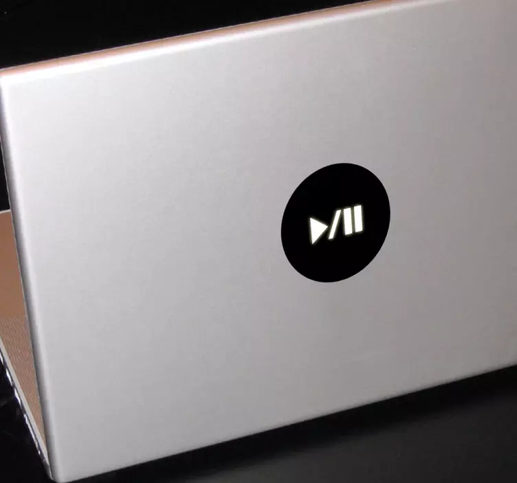 播放/暂停按钮笔记本电脑贴纸 - TenStickers