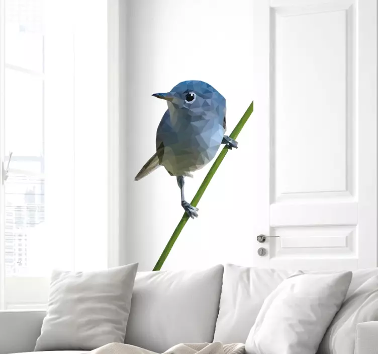 分支贴纸上的多边形鸟 - TenStickers