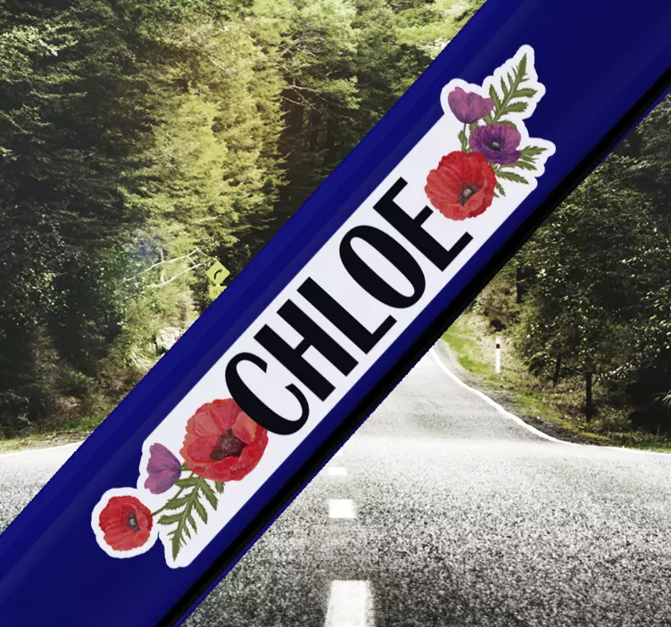 罂粟自行车可定制花墙贴 - TenStickers