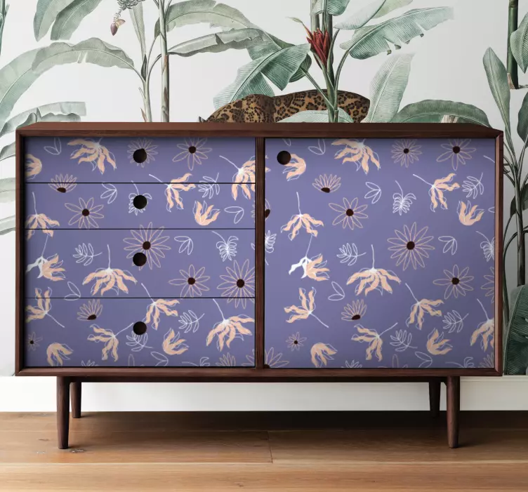 乙烯基印刷墙贴 花卉图案表面 - TenStickers