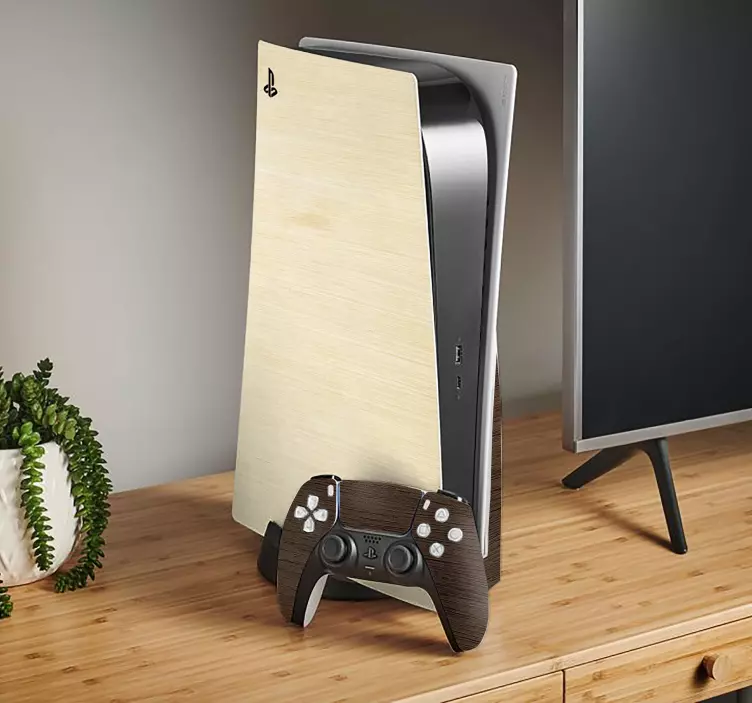 PS5的皮肤 木材纹理 - TenStickers