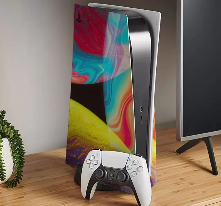 Ps5的皮肤展现绚丽宇宙图案 - TenStickers