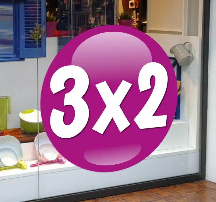 紫色可定制的促销窗口贴纸 - TenStickers