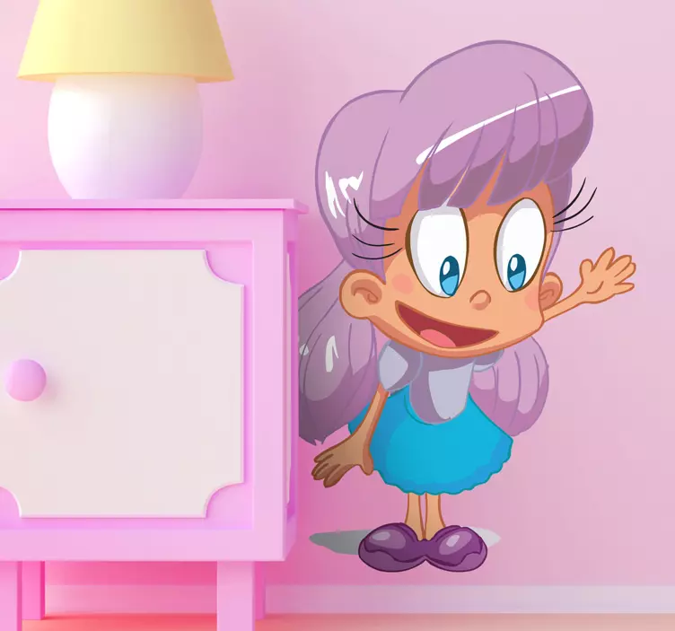 紫色头发的女孩贴纸 - TenStickers