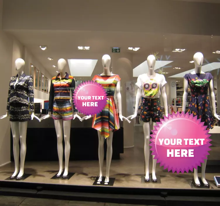 紫色尖刺圈可定制的窗户贴纸 - TenStickers