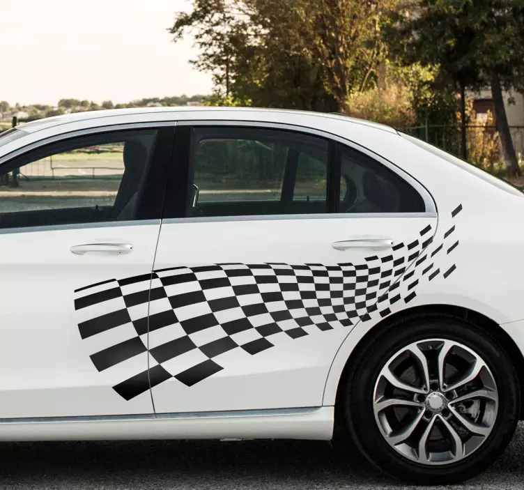 保险杠贴纸 赛车旗 - TenStickers