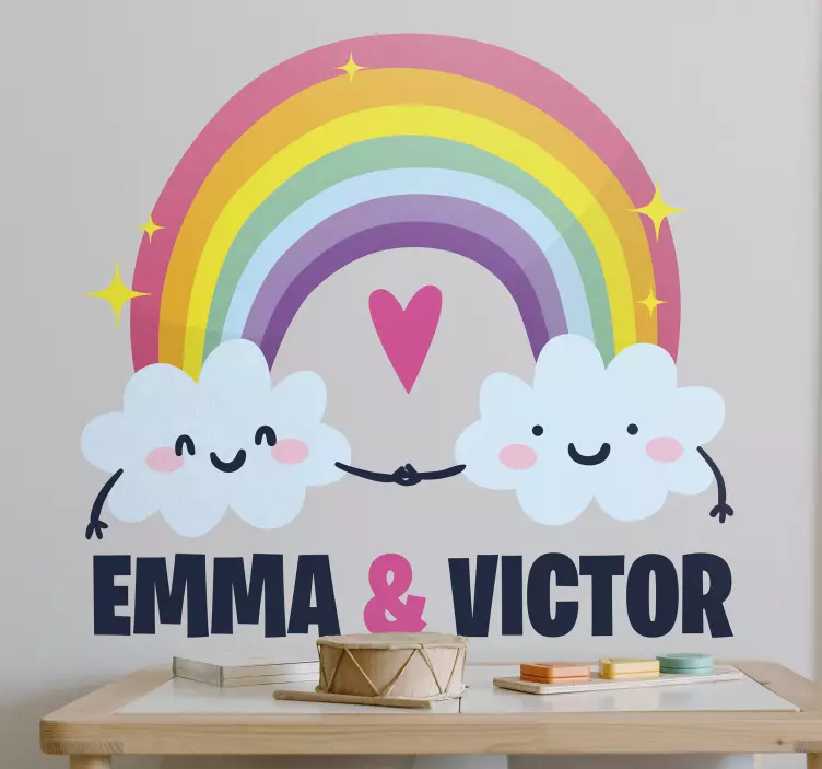 带有个性化名称贴花的彩虹 - TenStickers