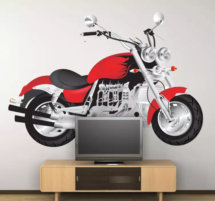 红色摩托车贴纸 - TenStickers