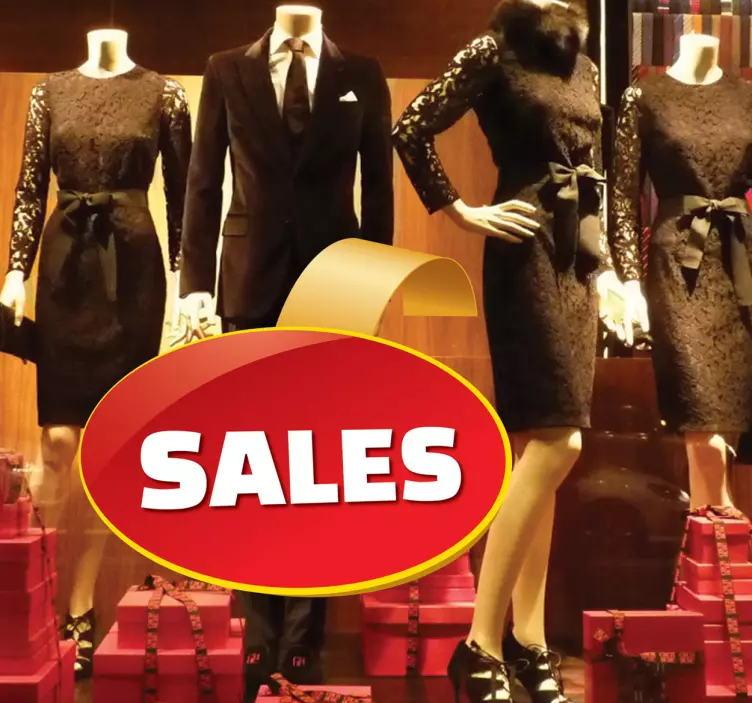 红色椭圆形销售销售贴纸 - TenStickers