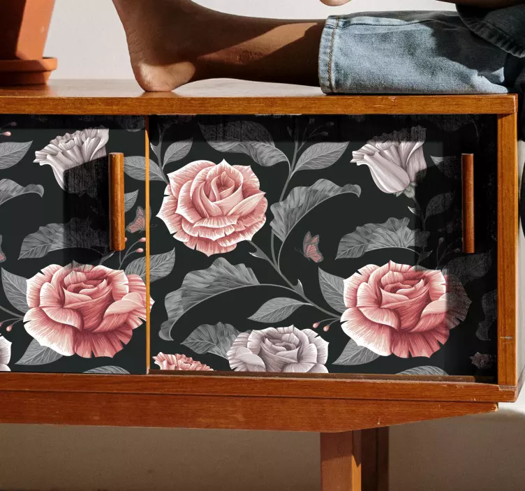 玫瑰图案笔记本电脑贴纸 - TenStickers