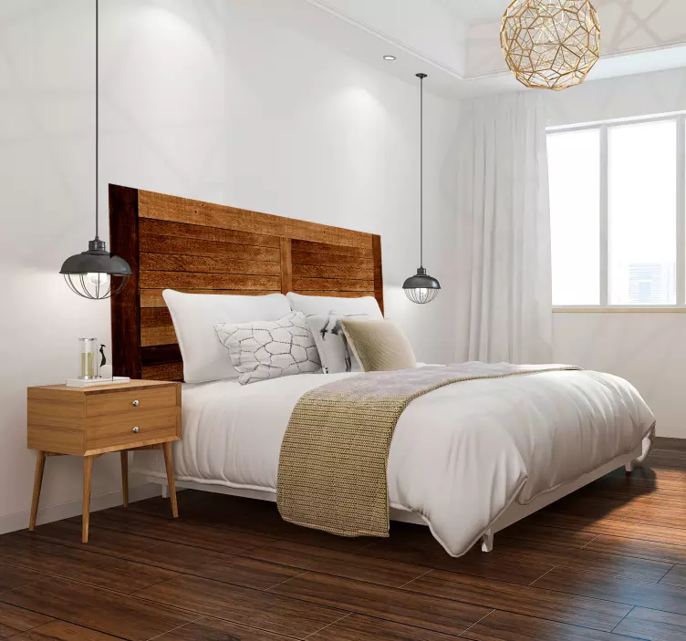 质朴的木板纹理床头板贴花 - TenStickers