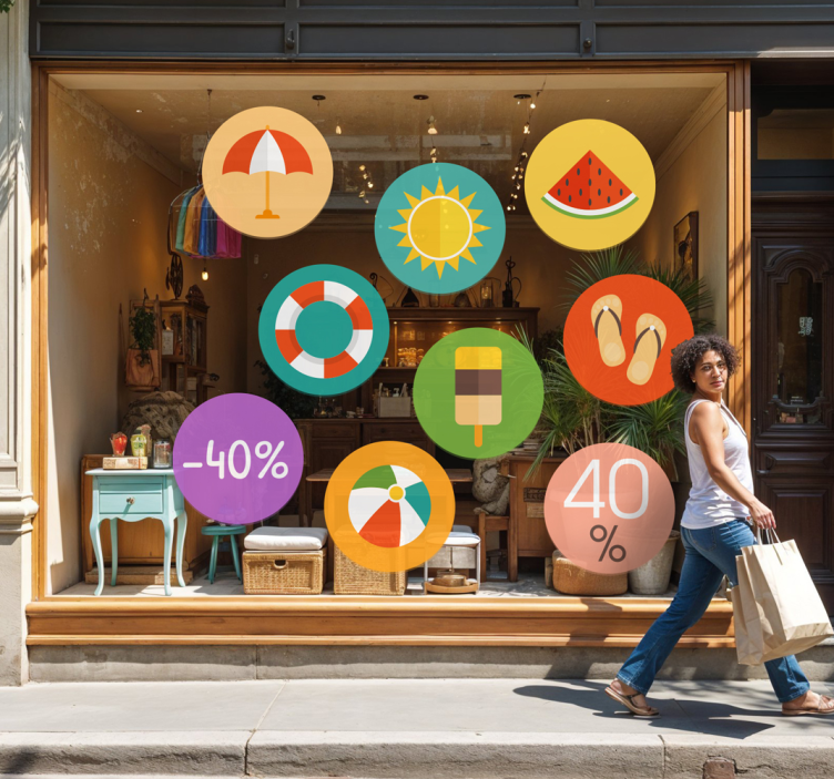 动物贴画 缤纷夏日折扣 - TenStickers