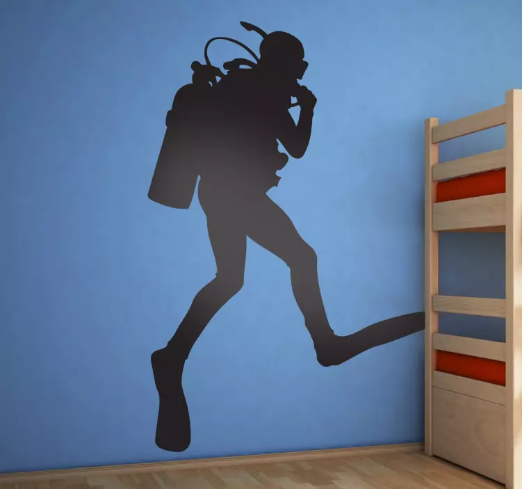 潜水员剪影贴纸 - TenStickers