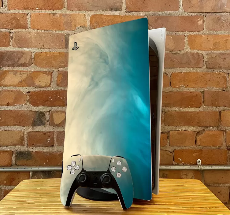 海蓝色背景抽象ps5贴纸 - TenStickers