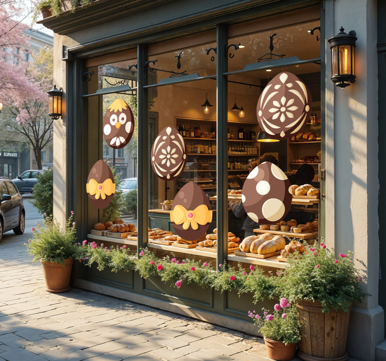 商店橱窗贴纸 巧克力复活节彩蛋 - TenStickers