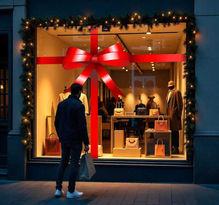 商店橱窗贴纸礼品蝴蝶结 - TenStickers